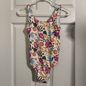 Zara White Floral-Print One-Piece